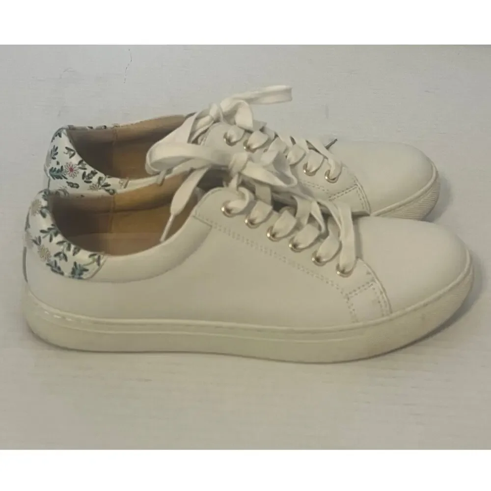 Women's Jack‎ Rogers White Leather Sneakers Tennis Shoes Casual Size 7M